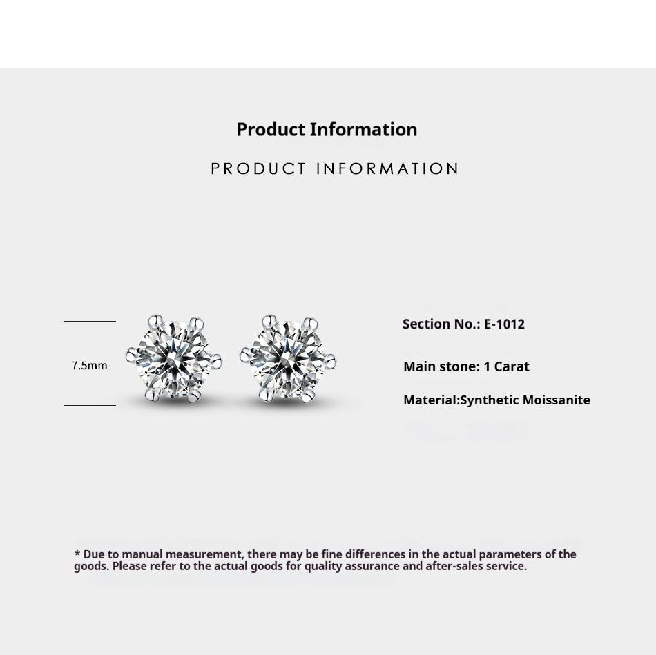 Synthetic Moissanite earrings Set 925 Sterling Silver Birthday/Holiday Gift/VVS1 D-Color 5MM/0.5CARAT*2【E9162】