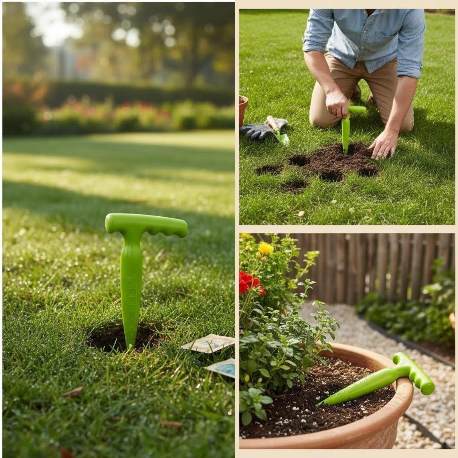 Garden Seed Planter, Soil Loosener Drill, Handheld Seeder for Pots & Lawns, Portable Garden Planting Tool, Seed Drilling Machine