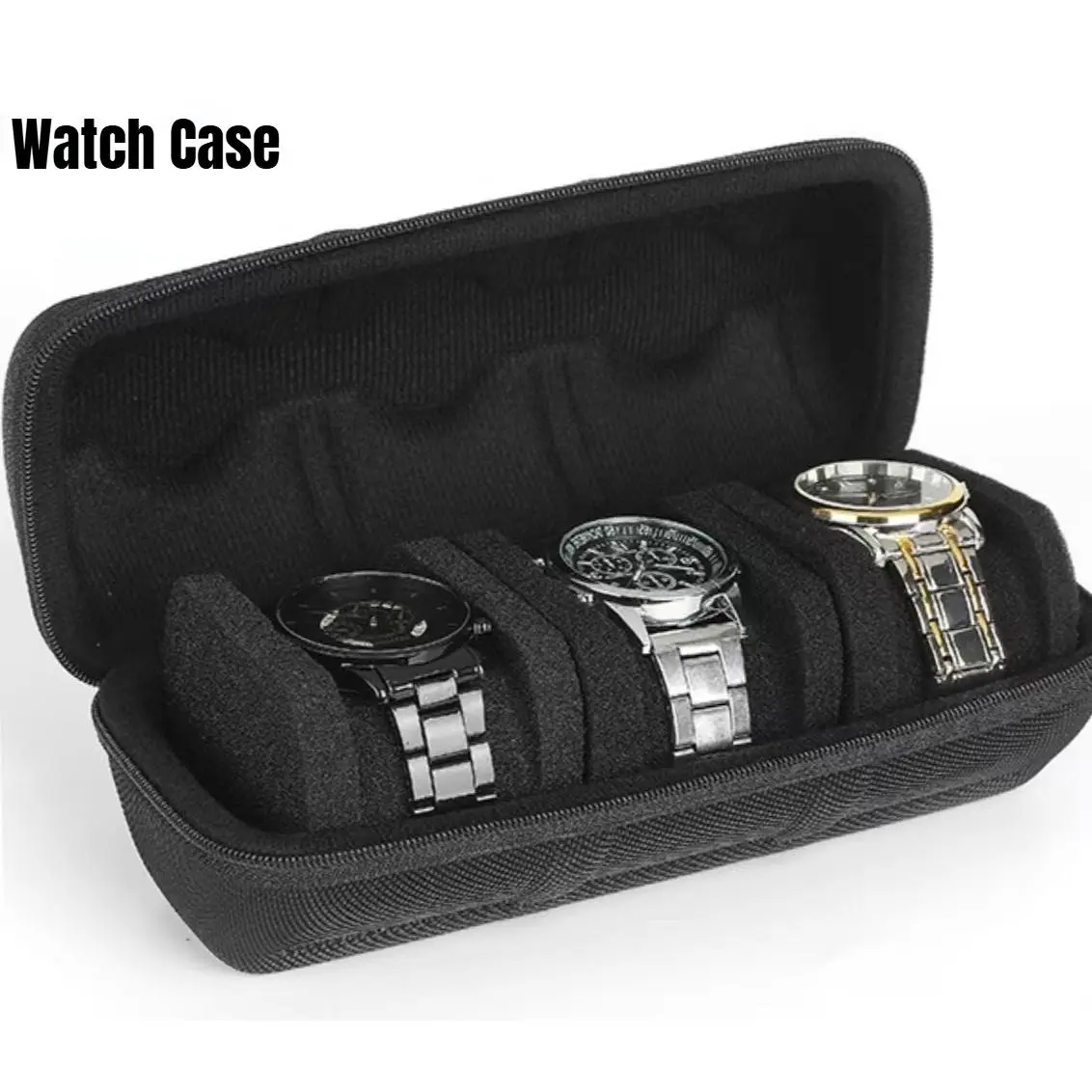 Portable EVA Watch Travel Case, Hard Shell Shockproof Watch Storage Box, Protective Wristwatch & Jewelry Organizer Pouch for Trip & Daily Storage