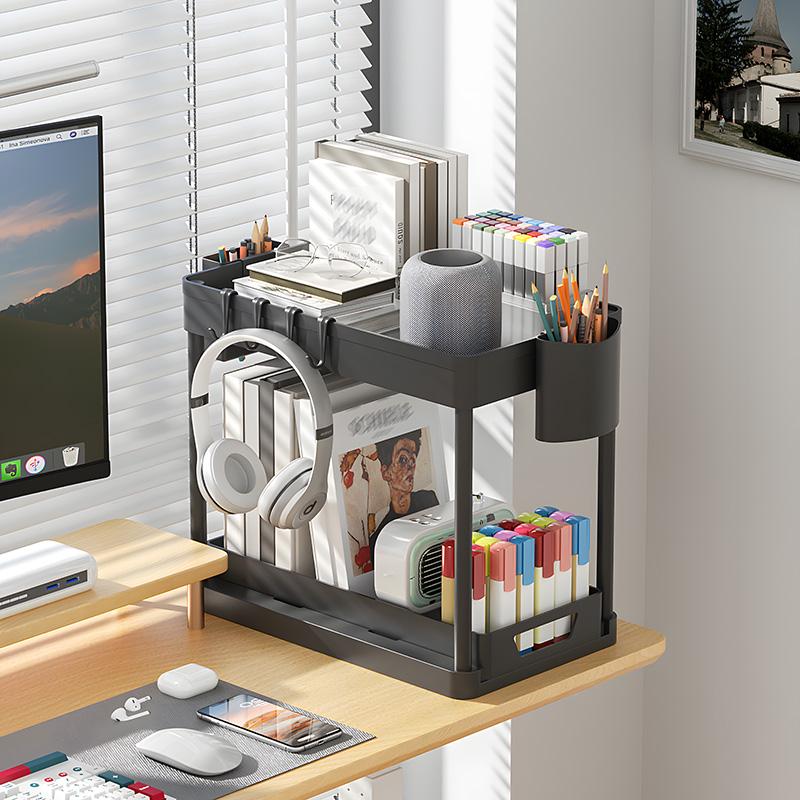 1/2pcs Drawer-type Pull Storage Shelf, Assembly Storage Rack, Multi-use Storage Rack, for Desktop White/Black Item Sorting Container, Space-saving Item Rack, Breathable Item Rack, Airflow Organizer