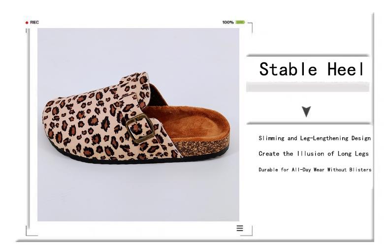 Women's Leopard Print Slip-On Sandals, Casual Fashion Anti-Slip Flat Shoes, Fall Winter Spring Summer Wearable Sneakers