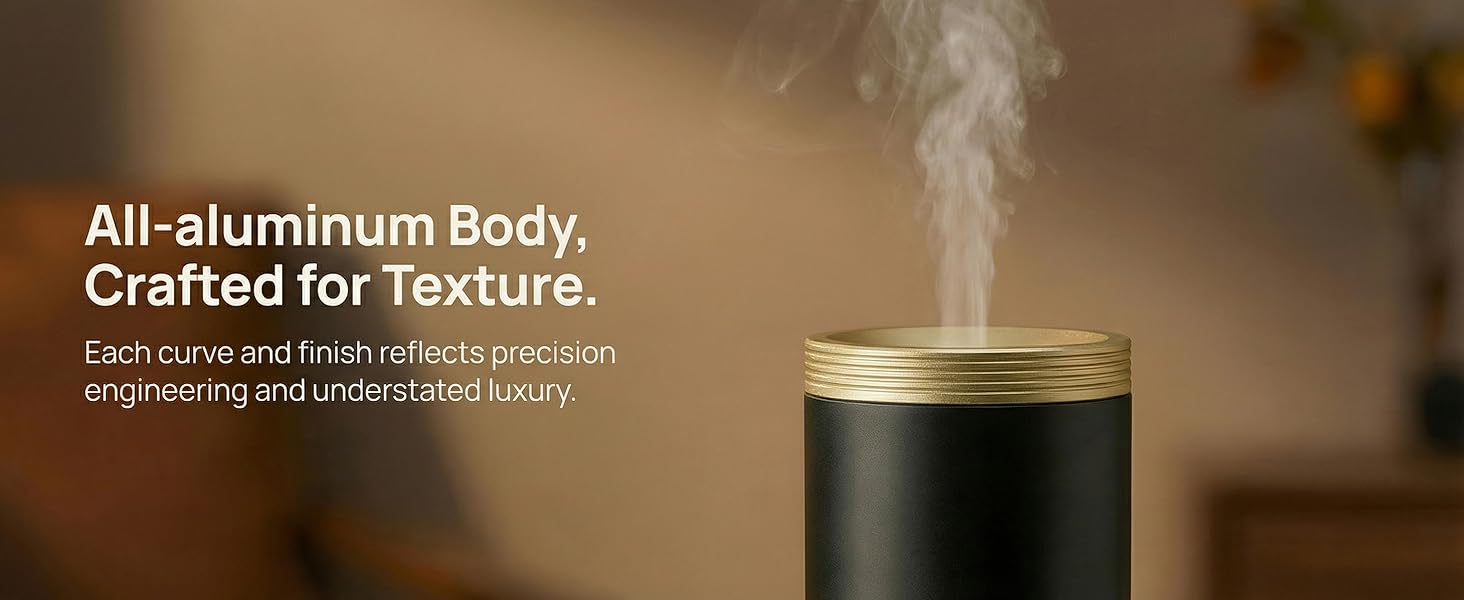 Waterless Essential Oil Diffuser – Smart App & Remote Control, 4000 Sq Ft Coverage, Quiet Aroma Diffuser for Large Room Home Hotel Office, Up to 20H Runtime, 360° Light & Time