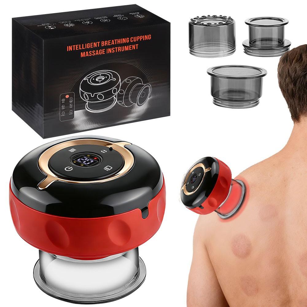 Smart Red Light Cupping Massager with Remote, Electric Heating Gua Sha Tool, 12 Levels Vacuum Suction, 12 Heat Settings, Portable Wireless Massage, Body Relaxation, Gift