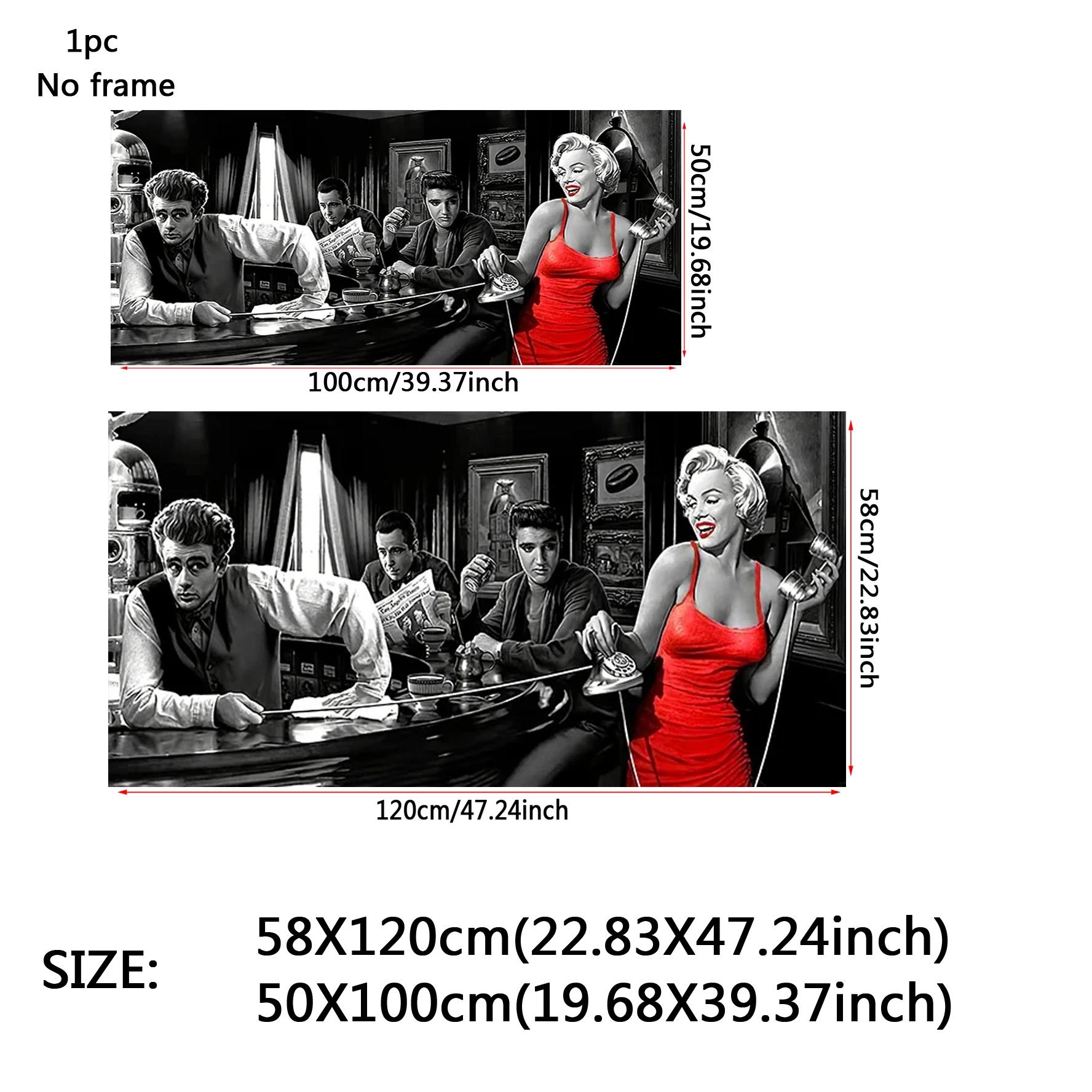 James Dean Marilyn Monroe Elvis Presley Legendary Character Vintage Wall Art Canvas Painting Poster Canvas Prints Interior Home Decoration Mural(No Frame)