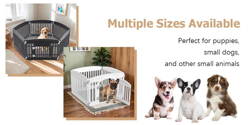 RIMIKING Pet Playpen with Secure Gate,,Modular Layout,Secure, Easy-to-Use Gate,Stable Non-Slip Base,Weather-Resistant Design,Durable Construction