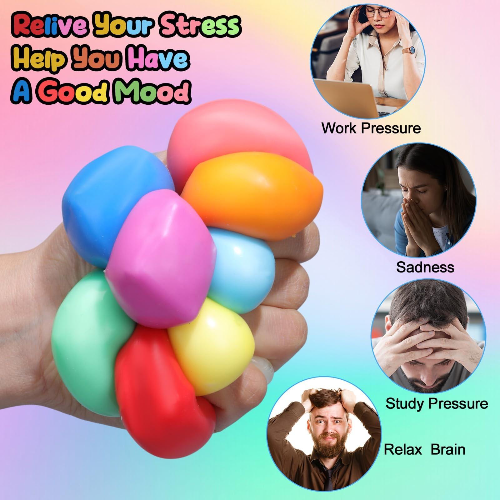 Random Color Squishy Cube, 8pcs Slow Rising Stress Relief Cube, Stretchy Fidget Cube for Anxiety Relief, Quiet Fidgets for Classroom