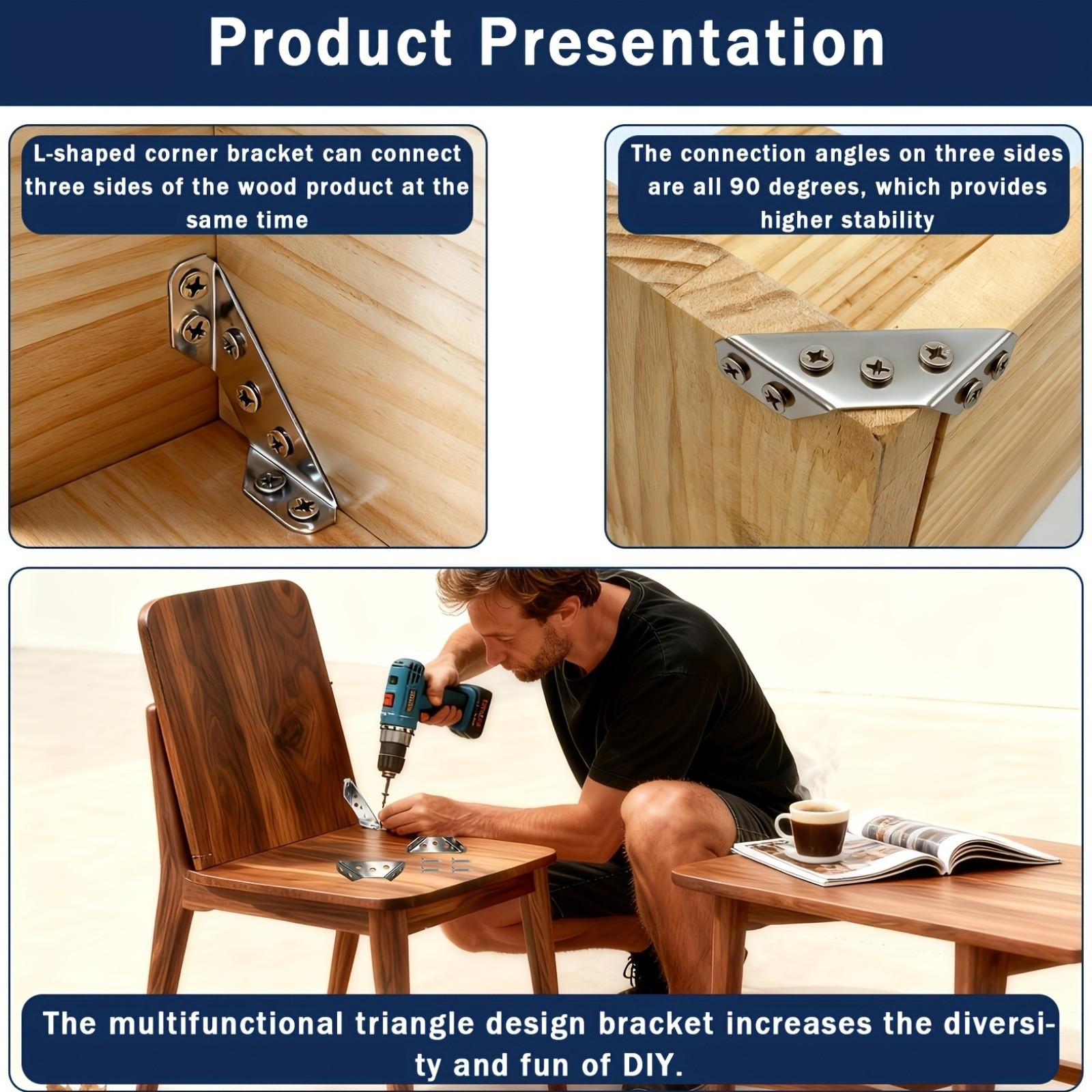 20pcs Multi-Functional Corner Brace Stands, Furniture Shelf Reinforcement, Indoor & Outdoor Use, Durable Support Brackets