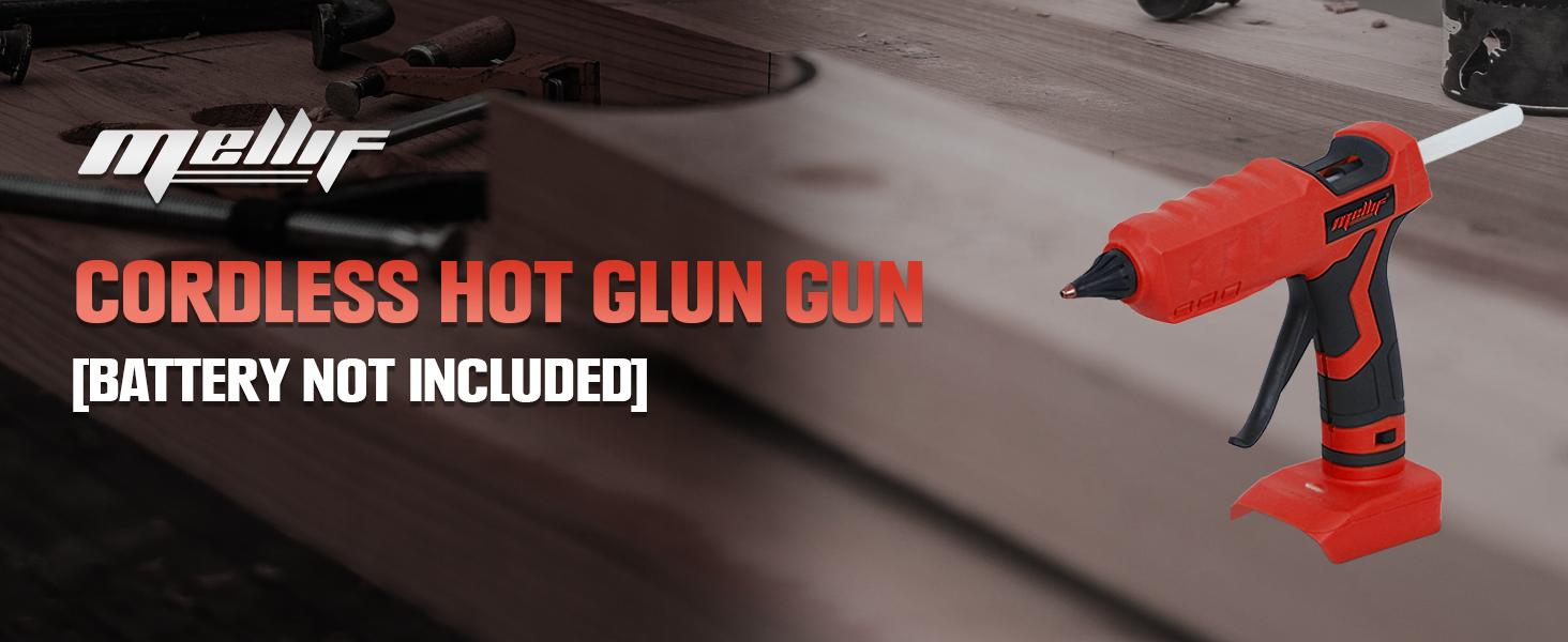 Cordless Milwaukee-Compatible Hot Glue Gun Full Size for Arts & Crafts & DIY with 20 0.43" Glue Sticks (Tool Only) Electric Adhesives