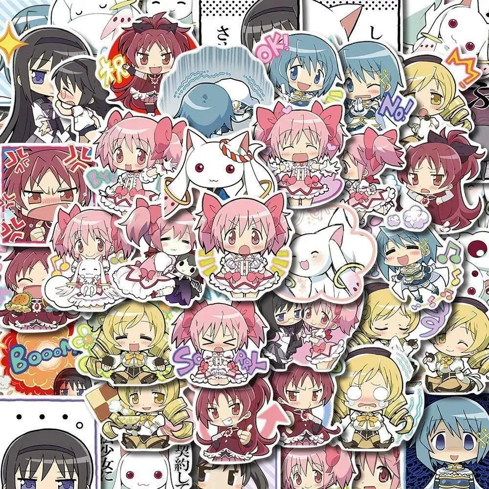10/30/48pcs Kawaii Puella Magi Madoka Magica Anime Stickers Kaname Madoka Akemi Homura Decals Cute Cartoon DIY Sticker Toys