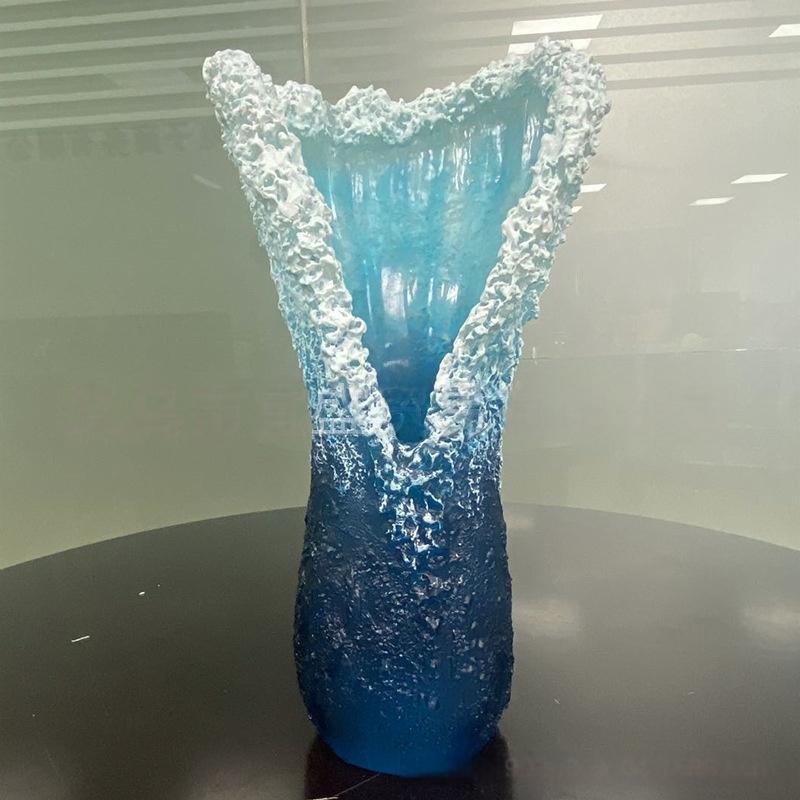 Wave Shaped Resin Vase, Creative Desktop Decoration, Modern Home Decor, Home Decor Supplies for Living Room Bedroom Office, Ornaments