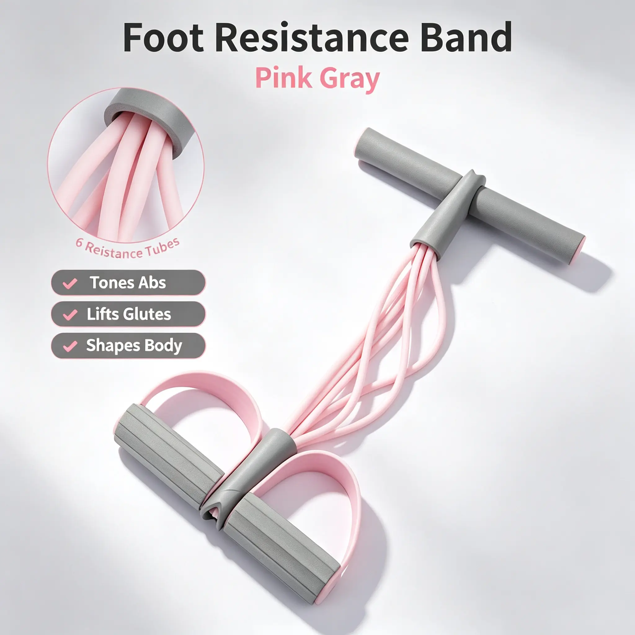 Foot Pedal Resistance Band - Home Fitness Equipment for Sit-Ups and Yoga Workouts, Yoga/Fitness, Compact