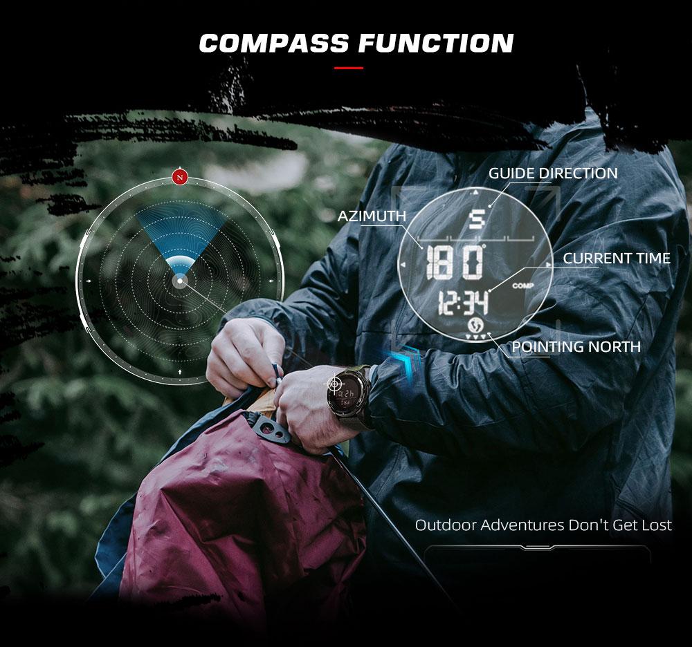 Men's Digital Carbon fiber Watch Shock Militray Sports Super Light Outdoor Compass Waterproof 50M Wristwatches