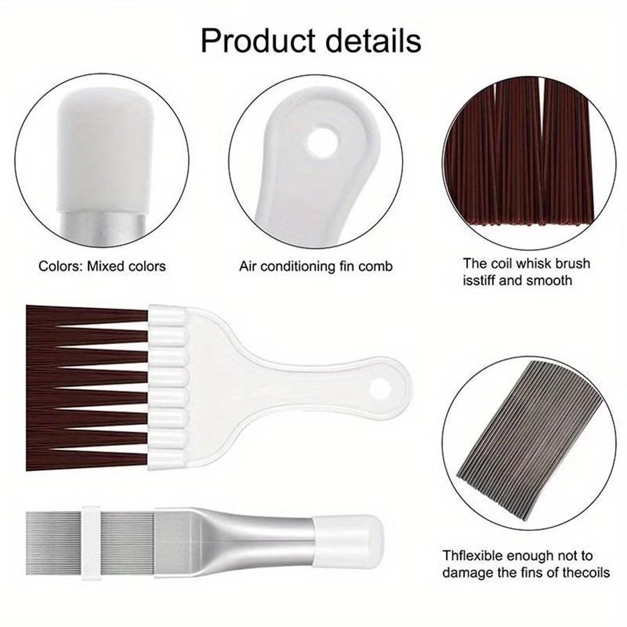 2-Pack Air Conditioner Condenser Fin Brush Set, Stainless Steel Hvac Cleaning Tool, Repair & Maintenance Kit for Coil Fins
