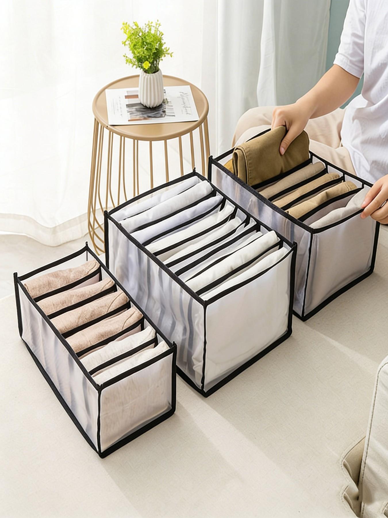 Foldable Underwear Storage Box, Drawer Style Divided Organizer Bag, Socks Bra Panties Separated Compartment, Clothing Organiser