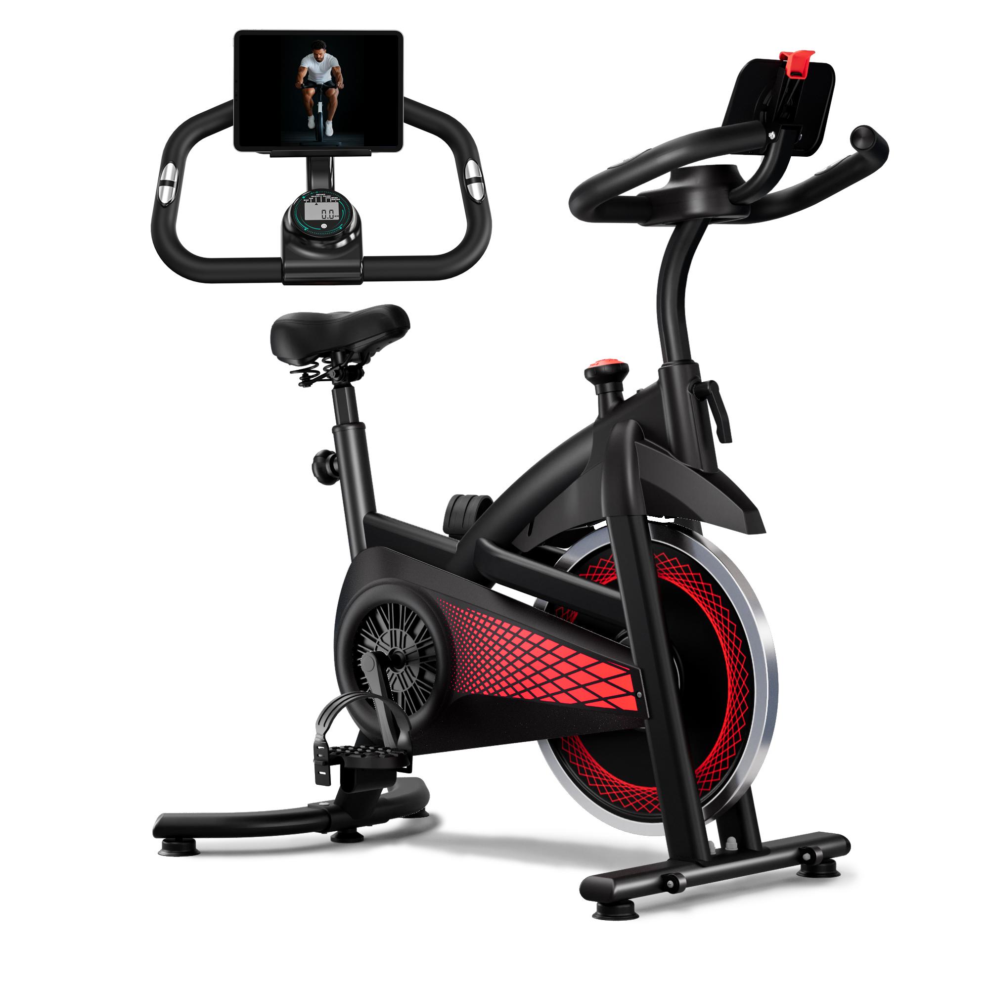 [New arrived] Exercise Bike 18LBS Flywheel ,Spinning bike 300 LBS Maximum load capacity;E bike Cycle Adjustable Brake Button; Adjustable Handlebar Height; Adjustable Seat Height.