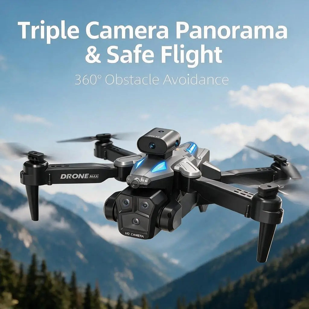C10 Black Drone with Plastic Body, Triple Camera, Dual Battery, Drones C10 Black Drone with Plastic Body, Triple Camera, Dual Battery, Drones