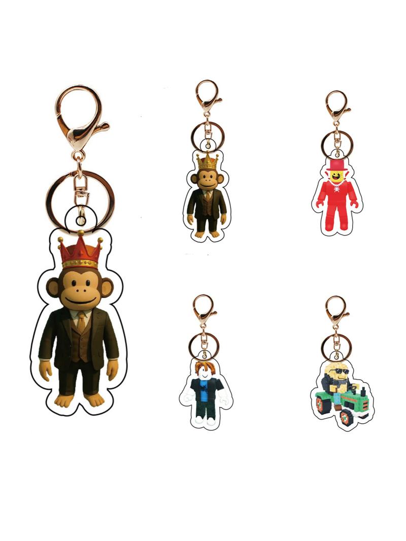 5pcs Abstract Game Steal a Brain Rot Keychain, Thick Acrylic Bag Charm, Perfect Gift for Players and Friends, Ideal for Gaming Fans