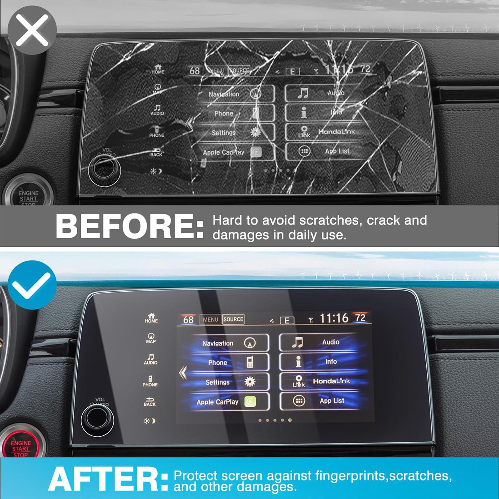 Canvcle 2017-2022 Honda CR-V CRV EX EX-L Touring 7-Inch Tempered Glass 9H Navigation Touchscreen Protector Film for Car Screen Protection & Smooth Touch