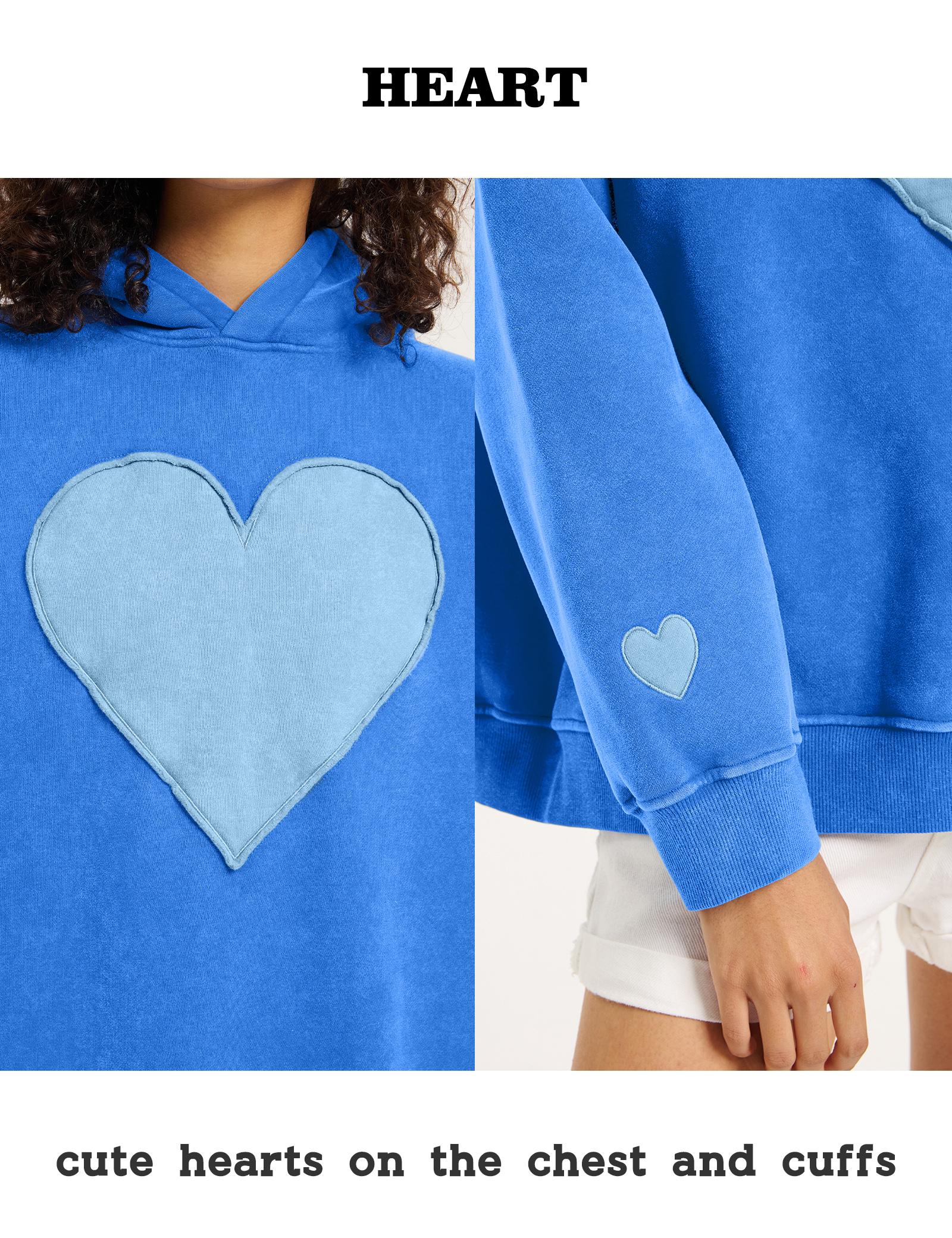 FAIABLE Women's Embroidered Hoodie Designs with Heart Patch – Long Sleeve Hooded Blazers and Pullover Styles for Ultimate Comfort and Fashion , Stylish Blazer Hoodie Essentials - Embrace the Streetwear Aesthetic Tops Baggy Springtok