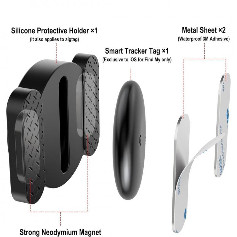 Car GPS tracker, mini Tracker device, with waterproof and anti-magnetic case - no monthly fee - Best invisible GPS tracker, anti-loss device, compatible with Apple Find My Father's Day gift