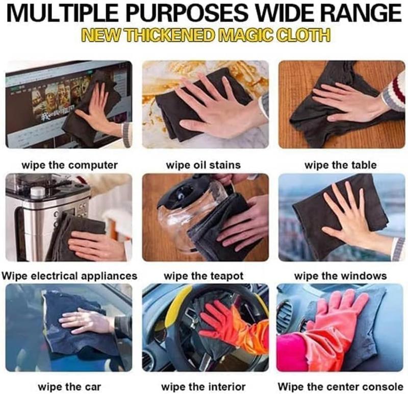 Thickened Magic Cleaning Cloth Set (10PCS) – 2025 Reusable Microfiber Rags for Lint-Free Cleaning of Windows, Mirrors, Glass, and Cars