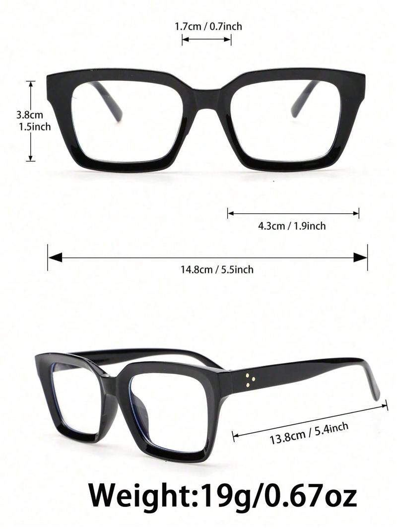 Unisex Simple Eyeglasses Set in Leopard, Clear and Solid Color , Trendy Square Frame Eyeglasses for Everyday Use, Fashion Accessories for Outdoor Activities, Trendy Casual Eyeglasses