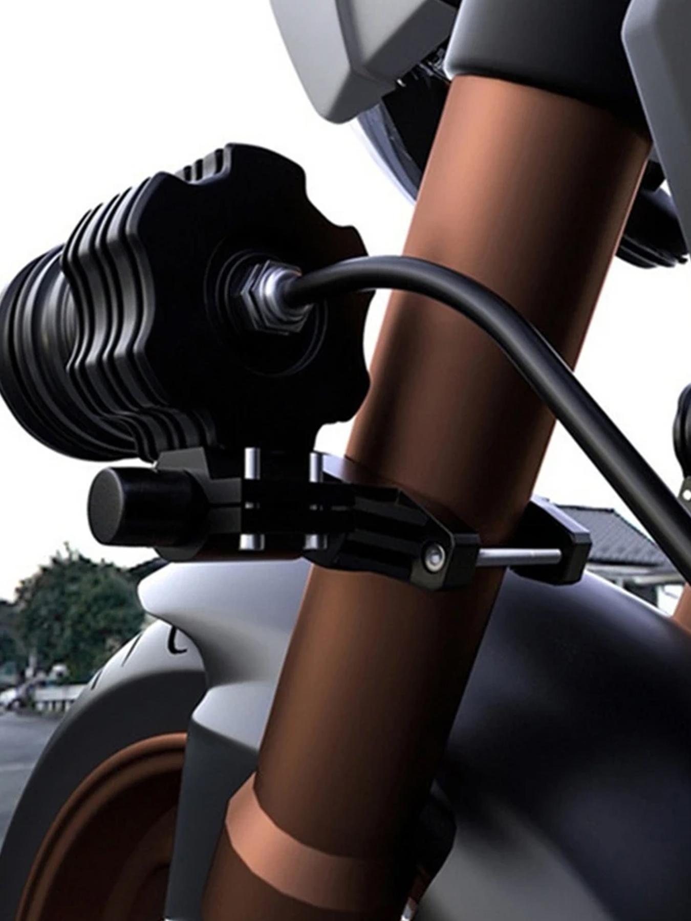 Universal Motorcycle Mount Light Shockproof Headlight Upgrade Kit, Motorcycle Parts, Easy Installation Multi-Model Fit Sturdy Durable Enhances Illumination Improves Ride Stability DIY Accessory for Enthusiasts All-in-One Bracket