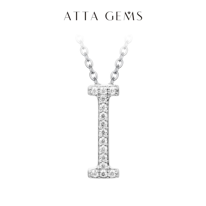 A~Z 26 Letters Necklace Synthetic Moissanite Pendant DIY Design Have Pendant and Chain Free N010