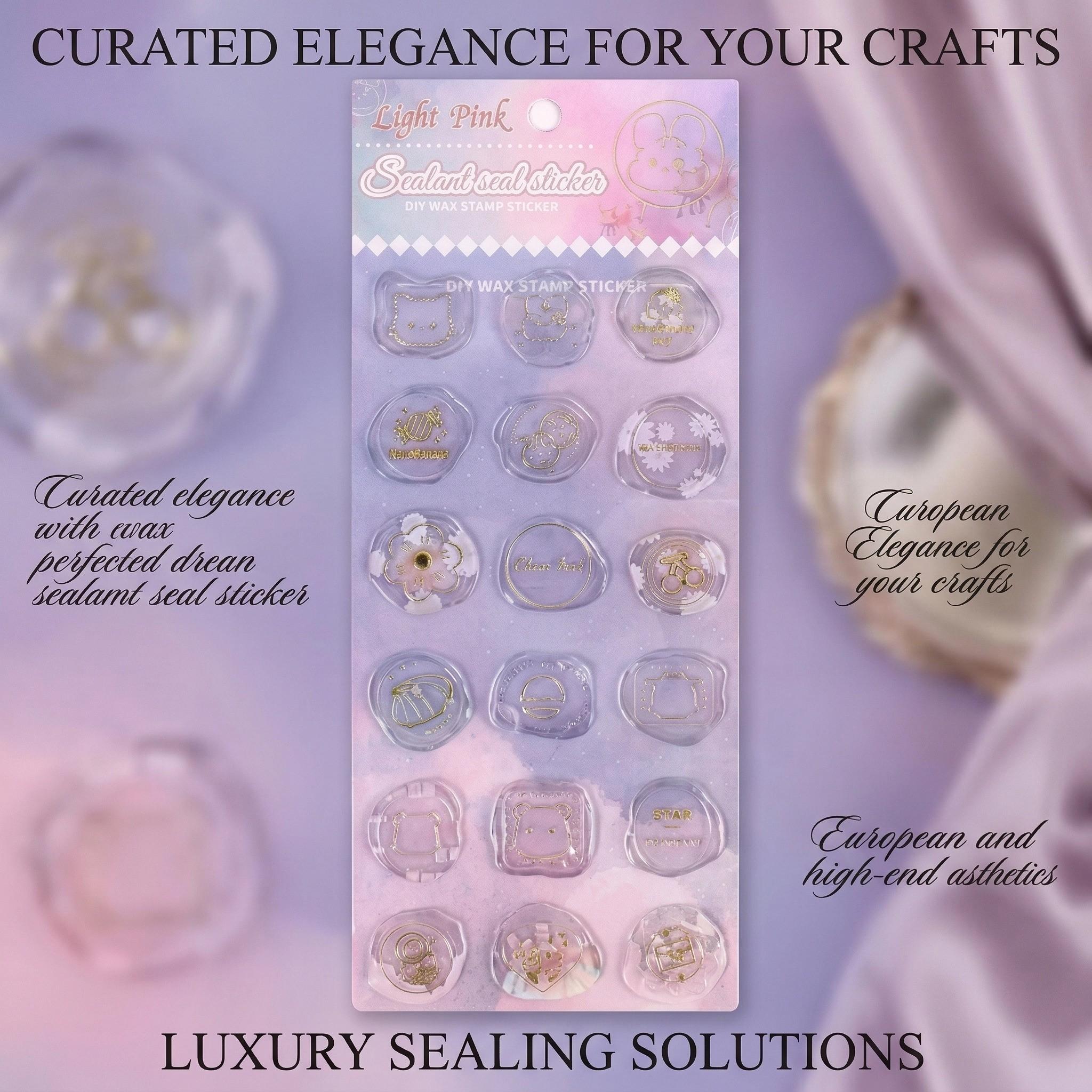 Gold Foil Wax Seal Stamps, High-Quality Embossing Stickers for Scrapbooks, Notebooks, Envelopes, DIY Seals, European Style Decorative Stickers