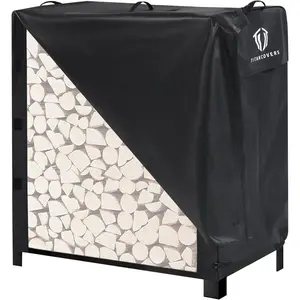 4ft Firewood Rack Cover, 600D Heavy Duty Oxford Log Rack Cover, Waterproof Windproof Sun-Proof Outdoor Wood Rack Covers (Rack Not Included)