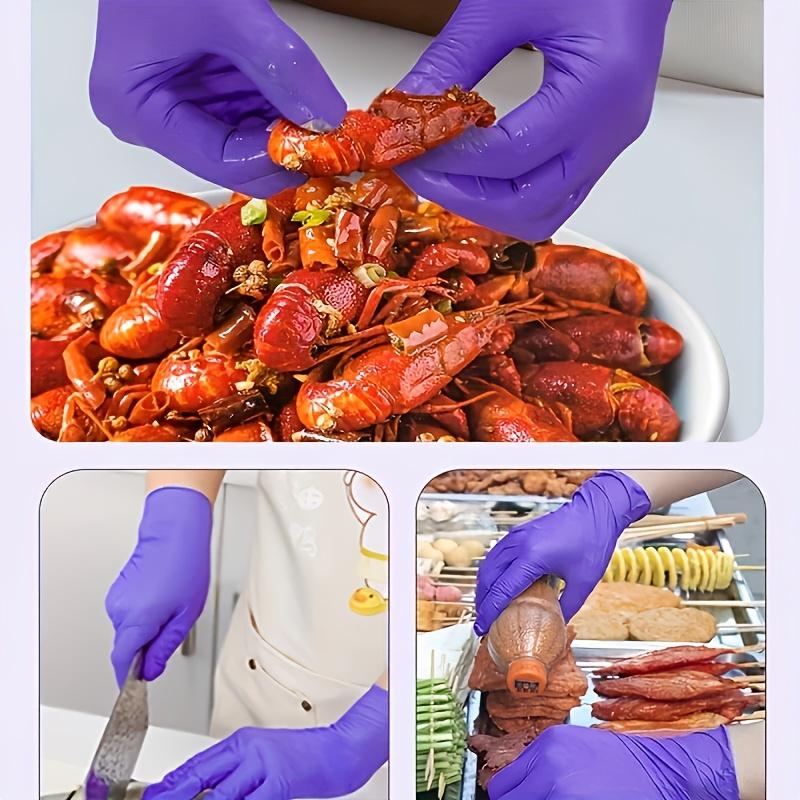 200/500Pcs Heavy-Duty Purple Nitrile Gloves-5.5 Mil Thick-Bulk Box Durable Gloves, Powder free Latex-Free, Single-Use, Heavy-duty Disposable Gloves, for Food Preparation Cleaning, Tattoo, Hair Dyeing, Pet Grooming, Beauty Salons, Household Chores