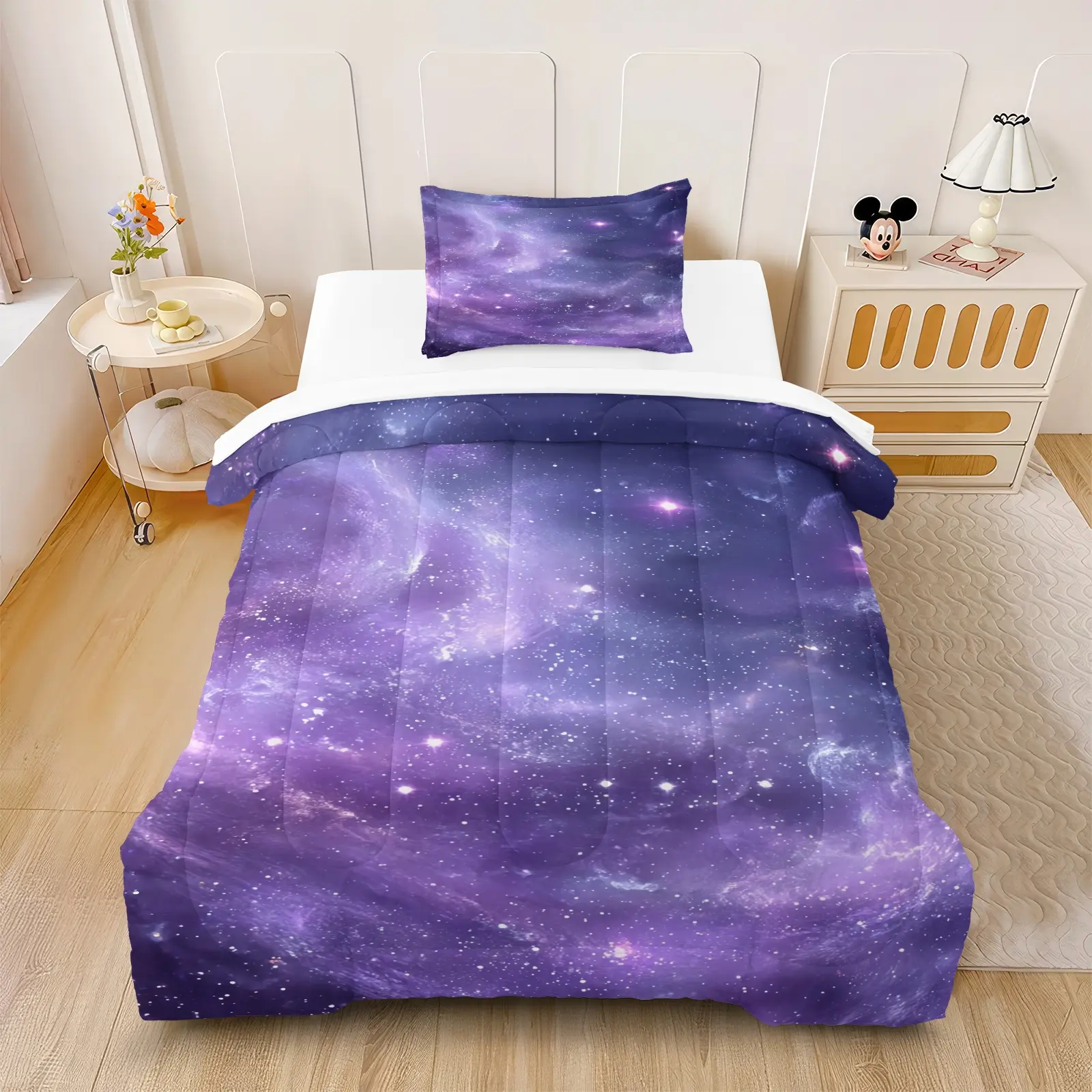 Galaxy Starry Sky Quilt Set, 1 Blanket With 1/2 Pillowcase (Excluding Pillow Core), Suitable For All Seasons Bedding In Bedrooms, Dormitories, And Guest Rooms, Suitable For Teenagers And Adults