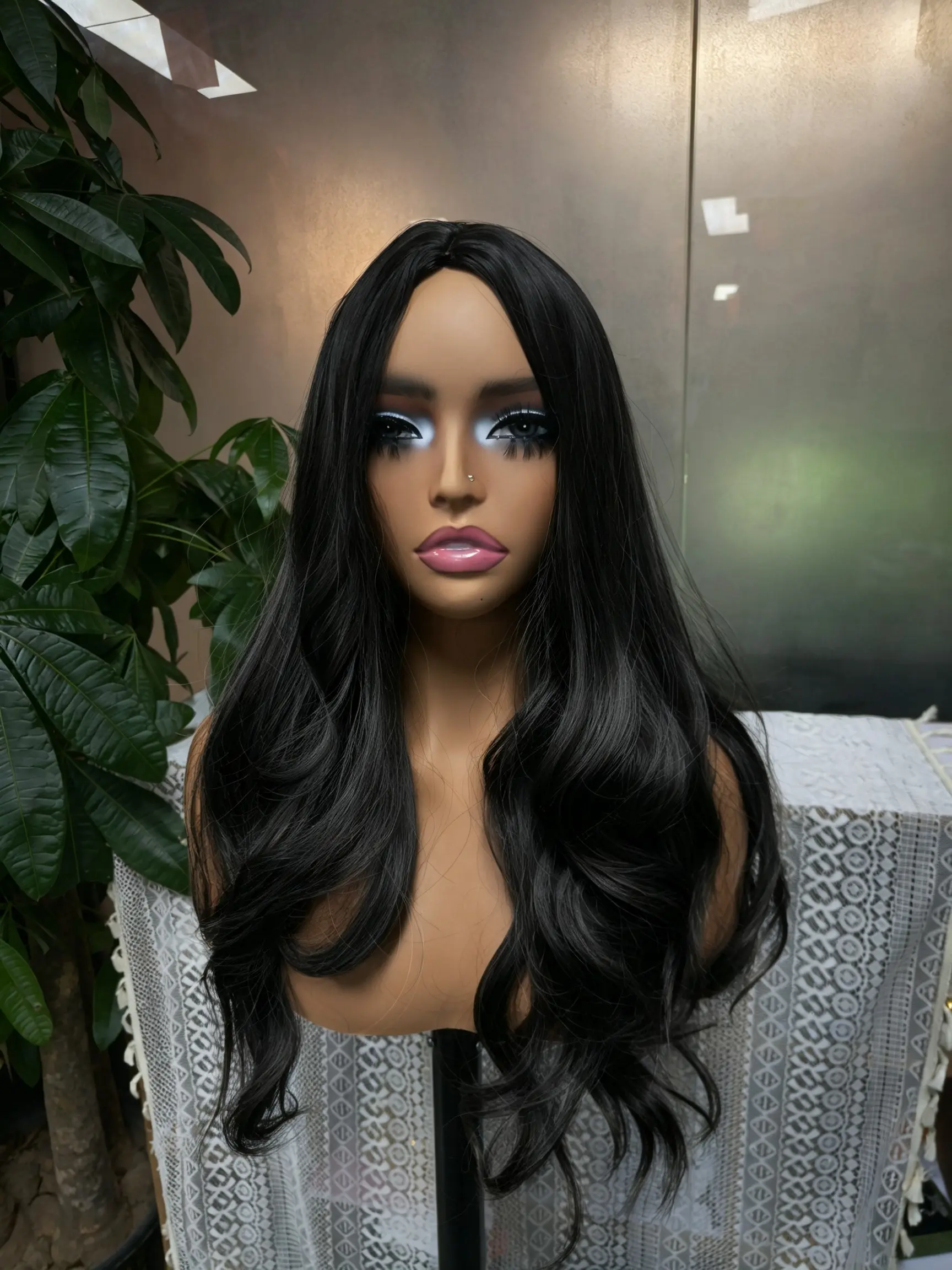 European and American synthetic wig, lace free, soft wavy wig, suitable for all seasons of fashionable wigs, fashion accessories