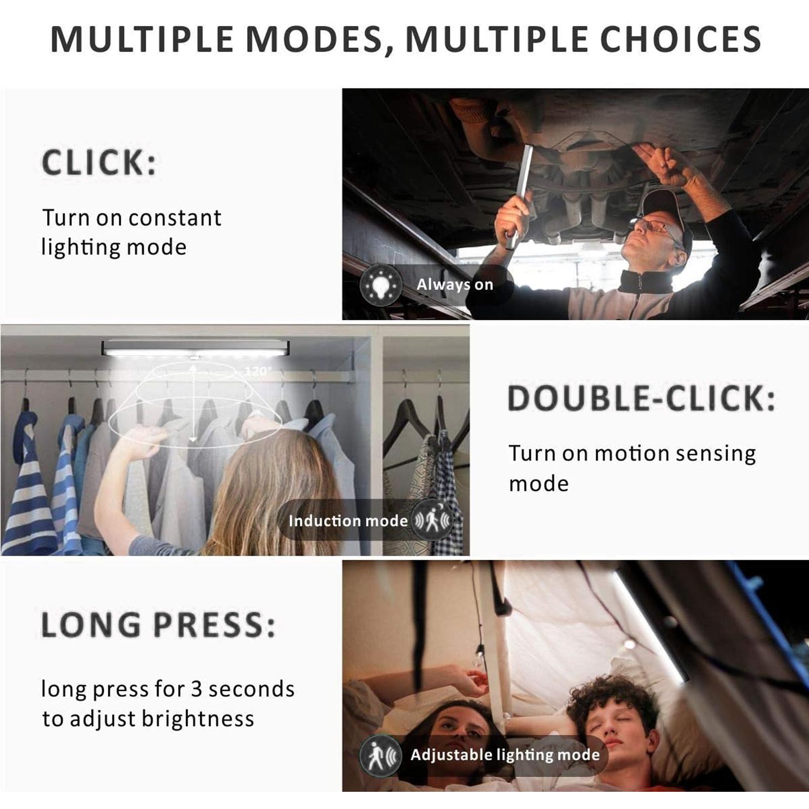 Smart Motion Sensor LED Light Strip: Rechargeable Bright Adjustable Lighting for Wardrobe Stairs Kitchen Garden Energy Efficient Installation No Drilling Needed Adjustable Leds