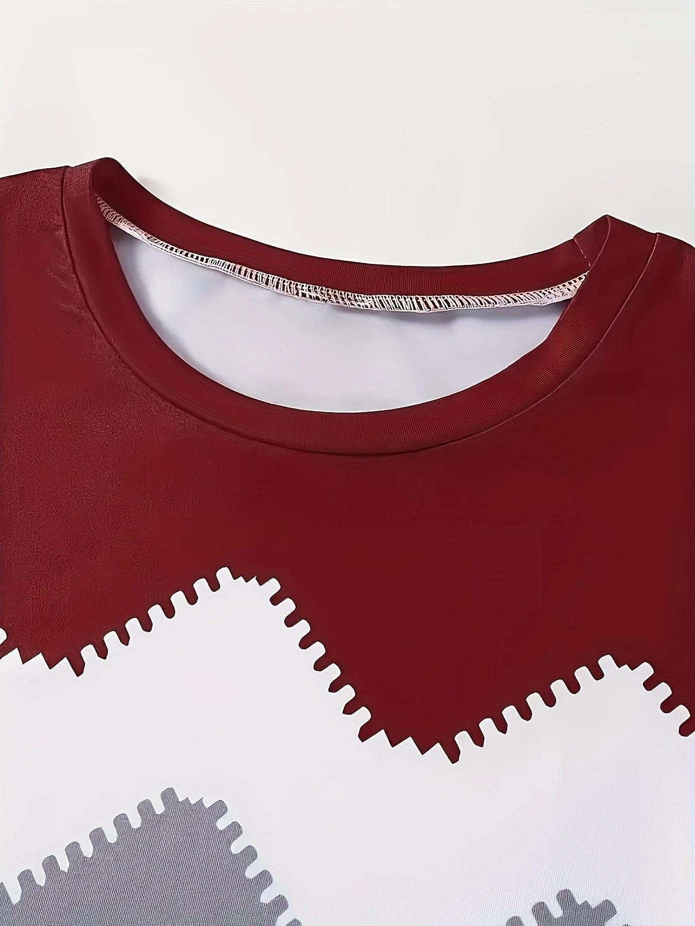 Women's Striped Patchwork Casual Two-Piece Set, Spring & Fall Fitted Round Neck Short Sleeve Top and Long Pants, Womenswear