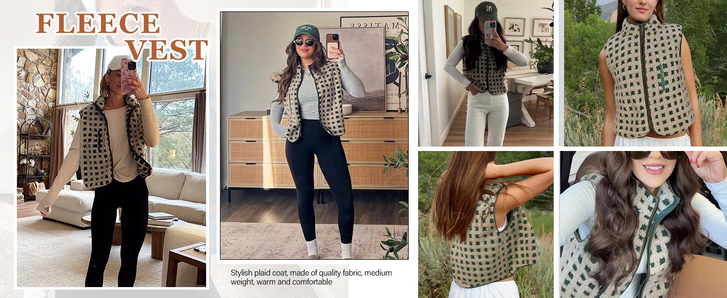 Songling Sweater Vest for Women Crochet Knit Cardigan Sleeveless Chunky Tops Button Down Casual Trendy Coats with Pockets Womenswear Fitted