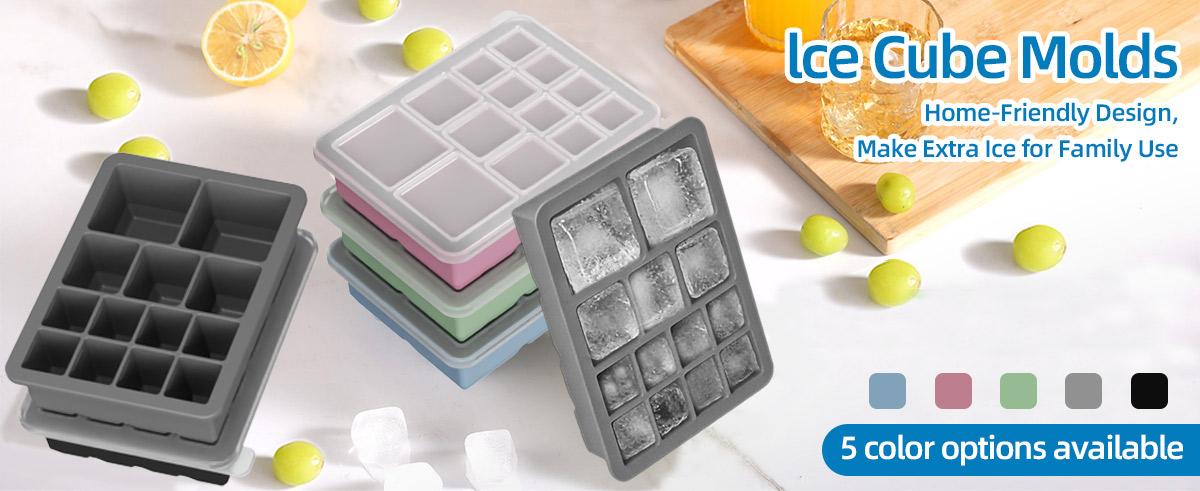 13-Compartment Ice Cube Tray with Lid, Silicone Mold, Reusable Freezer Box, Easy Release, DIY Whiskey Drink Ice Cubes