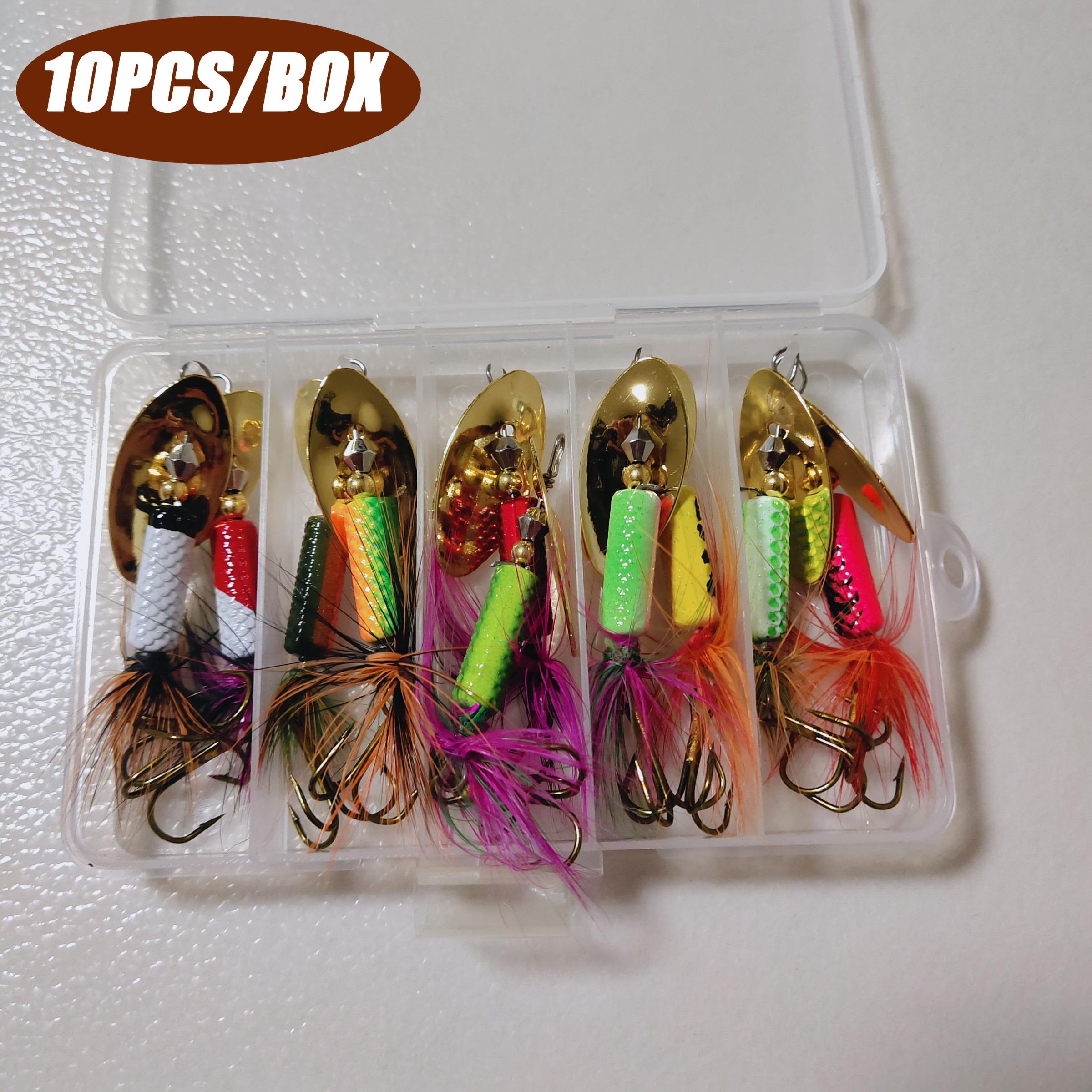 10 Pack Rotating Sequins Set, Composite Lure Bait, Metal Fishing Baits, Artificial Fish Lures, Realistic Fishing Lures, Fishing Supplies, Fishing Tackle