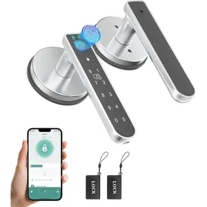 Fingerprint Door Lock, Finger Print Door Knobs Thumbprint Door Knob with App Control/Fingerprints/IC Cards/Codes/,  Lock for Bedroom  Apartment