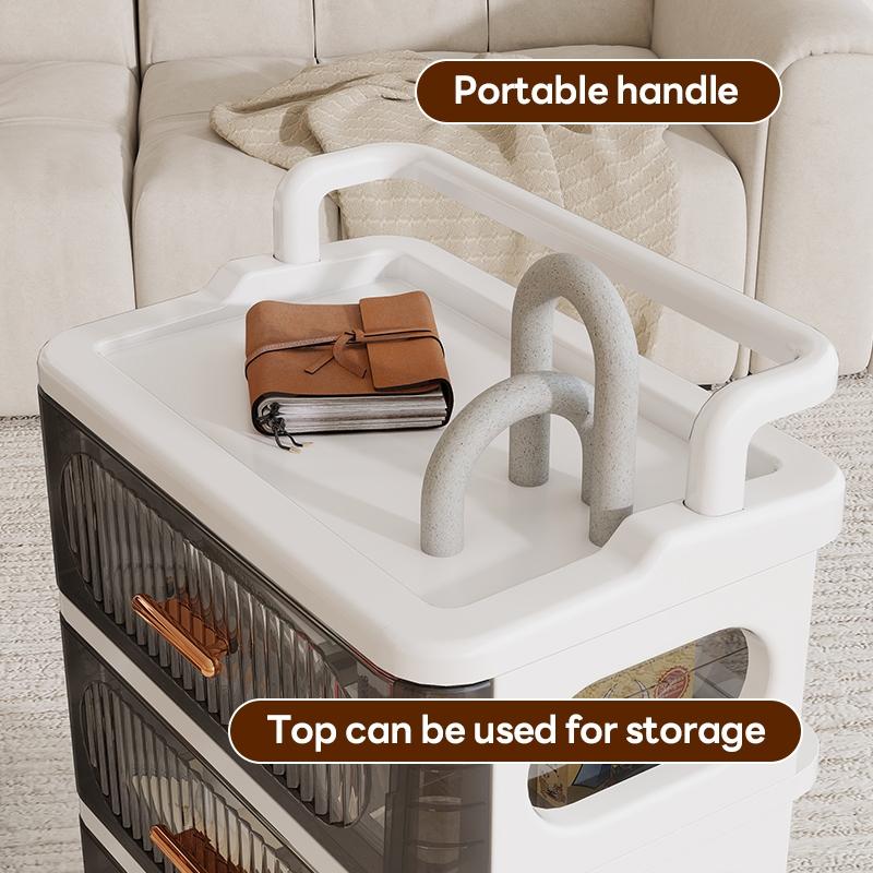 Transparent Drawer Storage Cabinet, 35cm*25cm/45cm*29cm, Multi-Layer Plastic Organizer, Mobile with Wheels, Space-Saving, Durable Design