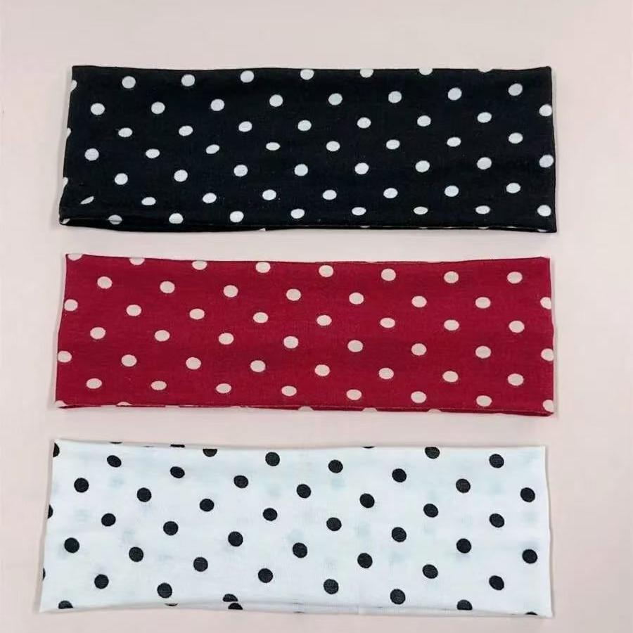 Elegant Polka Dot Print Elastic Hair Bands, Suitable for Daily Wear, Fitness, Running, Yoga, Sweatproof Anti-Slip, Bohemian Style Headscarf, Headbands Women