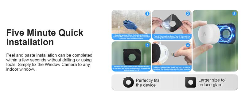 2K HD Window Security AI Camera, 4MP WiFi Indoor Camera with Starlight Night Vision & AI Smart Alerts for Home