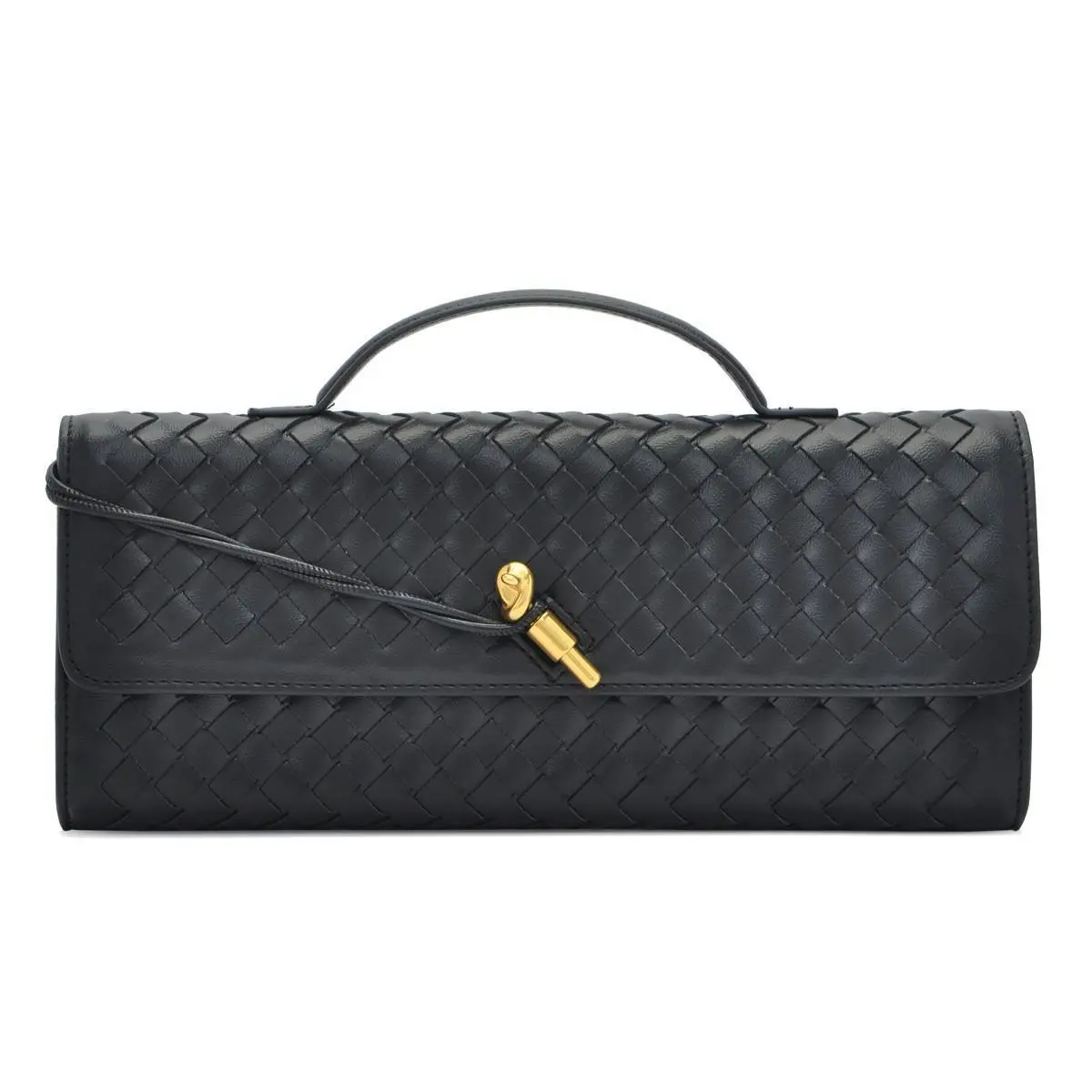 Women's Elegant Woven PU Leather Evening Clutch - Retro Look, Underarm Strap, Crossbody Bag for Wedding/Holiday Dates & Daily Outings, Handbags for Women, Crossbody Bags, Woven Texture