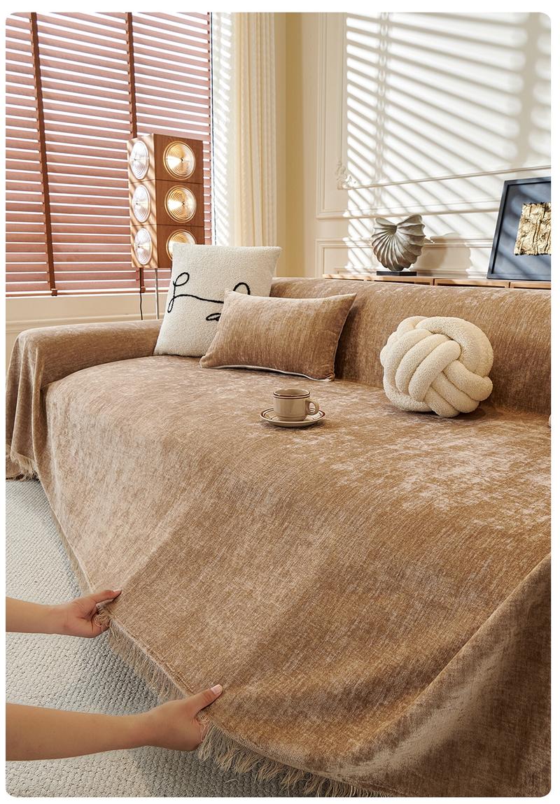 Budget-Friendly Vintage American Country Style Chenille Sofa Cover | Fine Texture Sofa Pad Cat-Scratch & Stain-Proof | Multiple Colors & Sizes Sofa Slipcover | Living Room/Bedroom/Office Universal | Pet-Friendly All-Season Usable, Sofa Couch Covers