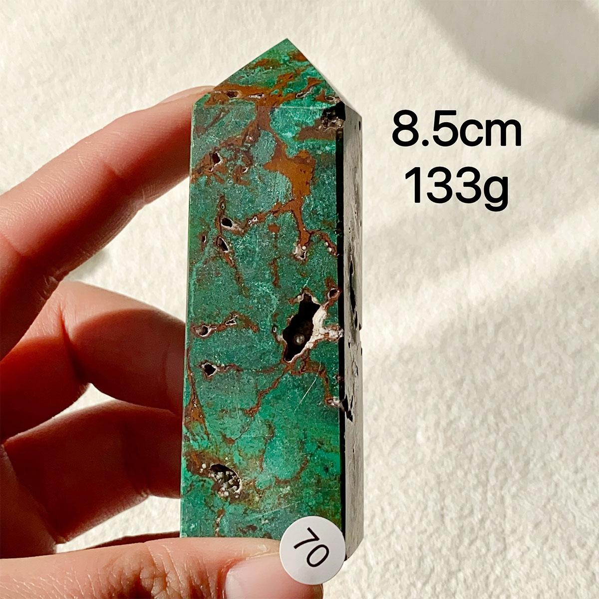 Chrysocolla Crystal Tower Malachite Wand Quartz Point Decor Polished Obelisk  Healing  Reiki Energy Crystal Gem