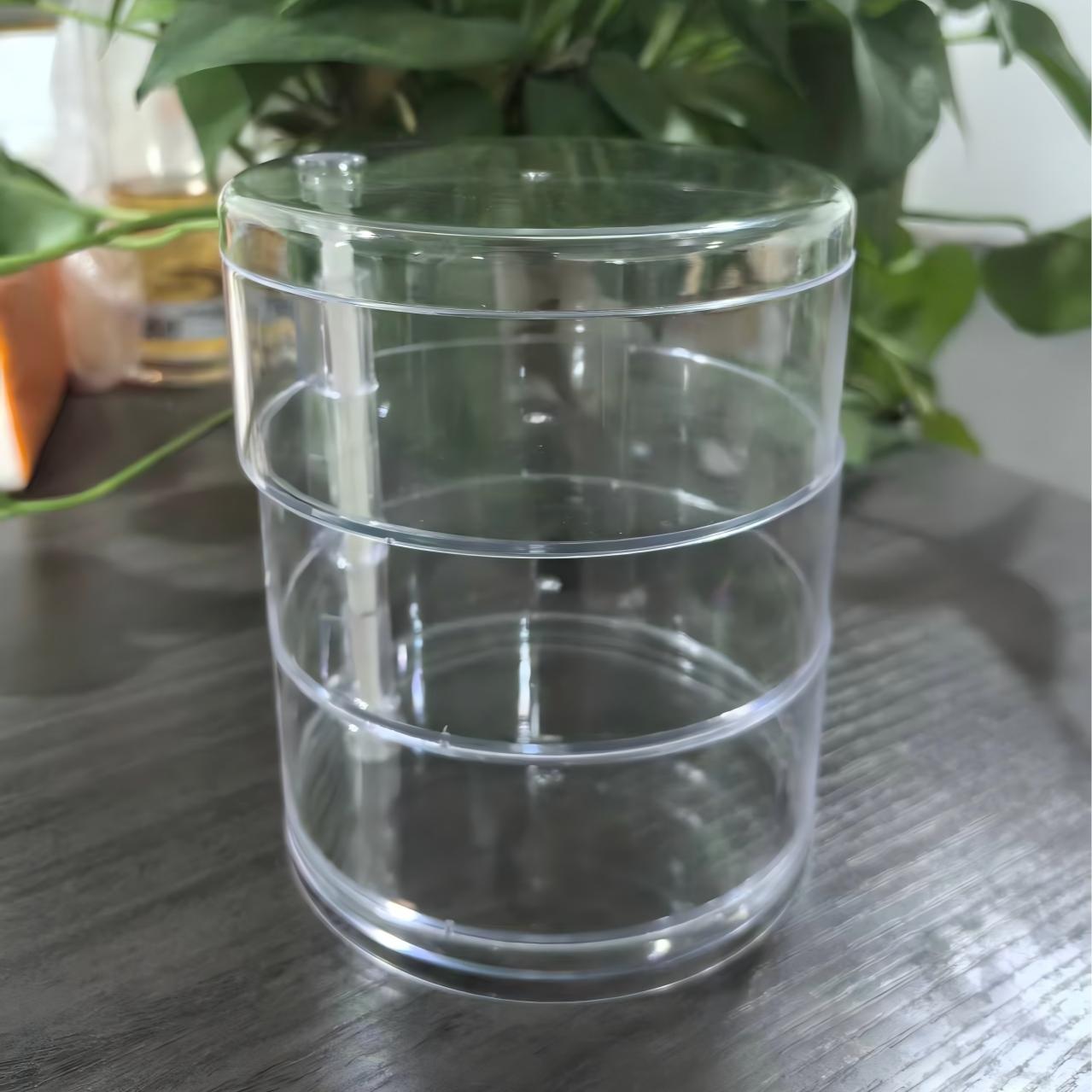 Jewelry Storage Box, Rotating Earring Holder, Hair Clip Organizer, Simple and Elegant Design, Compact Accessory Tray