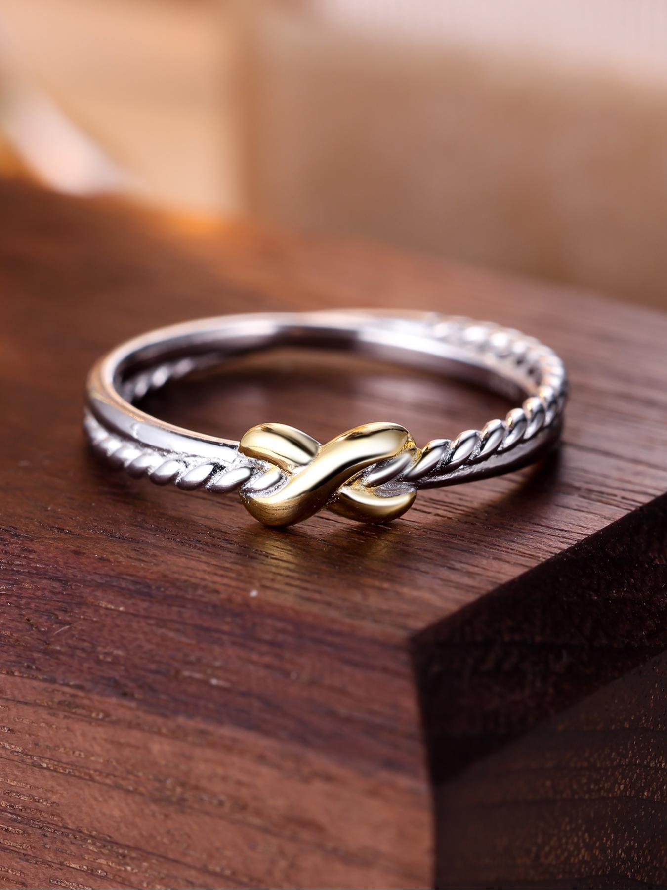 S925 Sterling Silver Fashion Cross Design Ring, Statement Ring, Fashion Jewelry for Party, Daily Decor, Trendy All-match & Exquisite Jewelry for Birthday Gift, Wedding Promise Rings, Dainty Stacking Rings