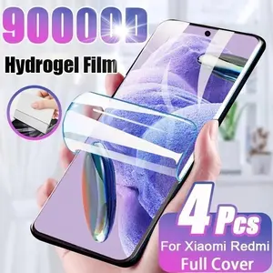4pcs Full Cover Hydrogel Film for Xiaomi Redmi Note 14 13 Pro 5G 4G Note 12 11 11S 10 9 8 Pro Screen Protector Film