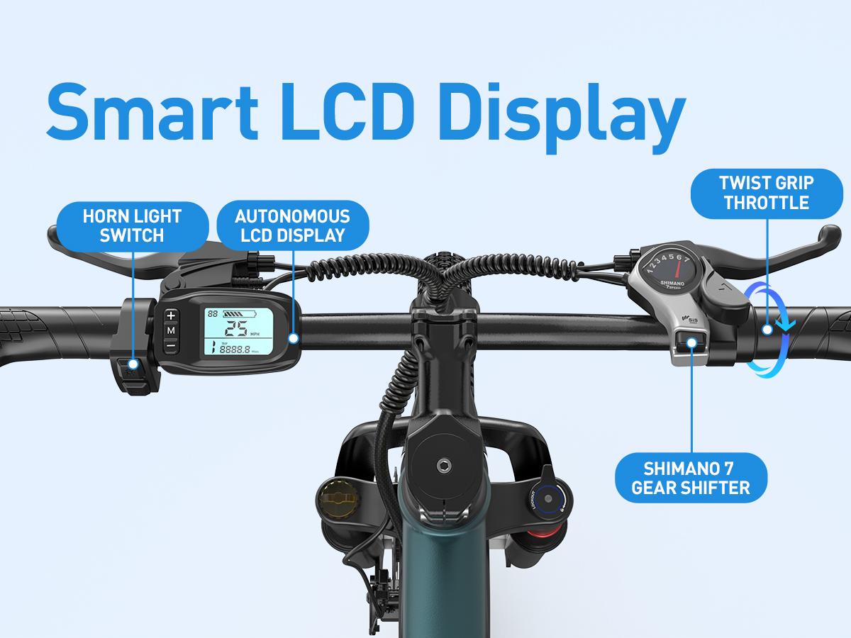 Aairsk GT300 Electric Bike 26"/24" 25 mph 10Ah Battery 750W Peak Motor 21 Speeds Dual Suspension 40 Miles Range Pedal Assist Full Suspension Commuter Ebike Adjustable Seat Gift for Father's Day Travel Outdoor