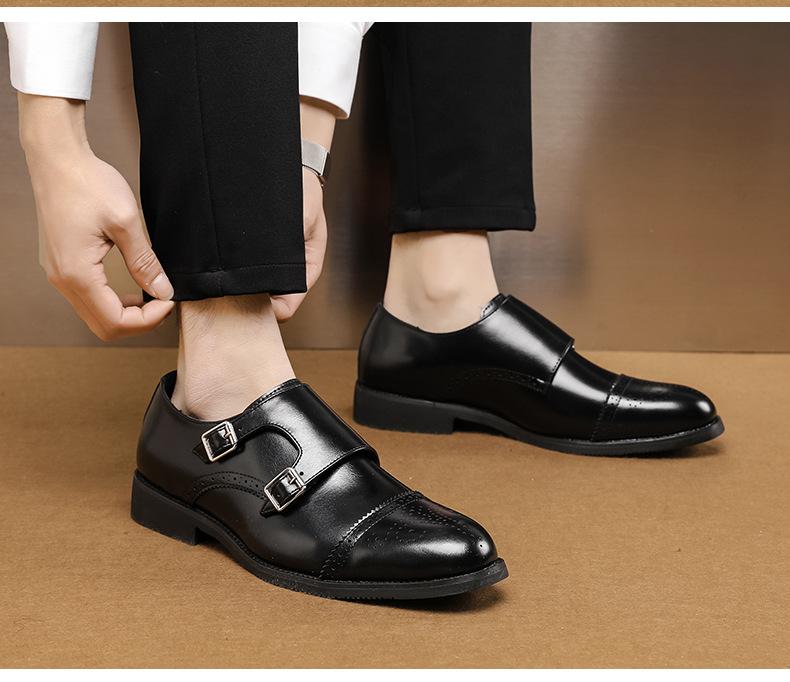 Bdhjydb Slip-on Pointed-toe Casual Men's Dress Shoes, Low-top Buckle Loafers, Stylish Designer Shoes